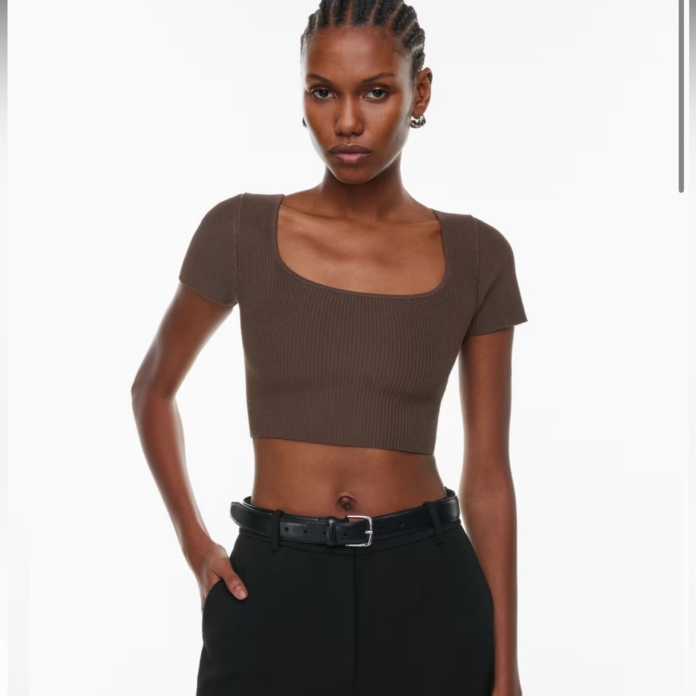 brand new babaton artizia sculpt top xs brown